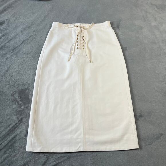 J. Crew Sailor Lace-Up Front Pencil Skirt  Size 2 Preppy Coastal Classic Cotton - Picture 3 of 11